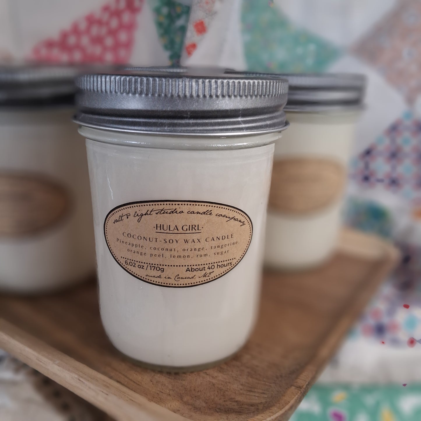 Hand Poured Coconut Soy Candles - Natural, Non-Toxic, 40 Hours Burn Time