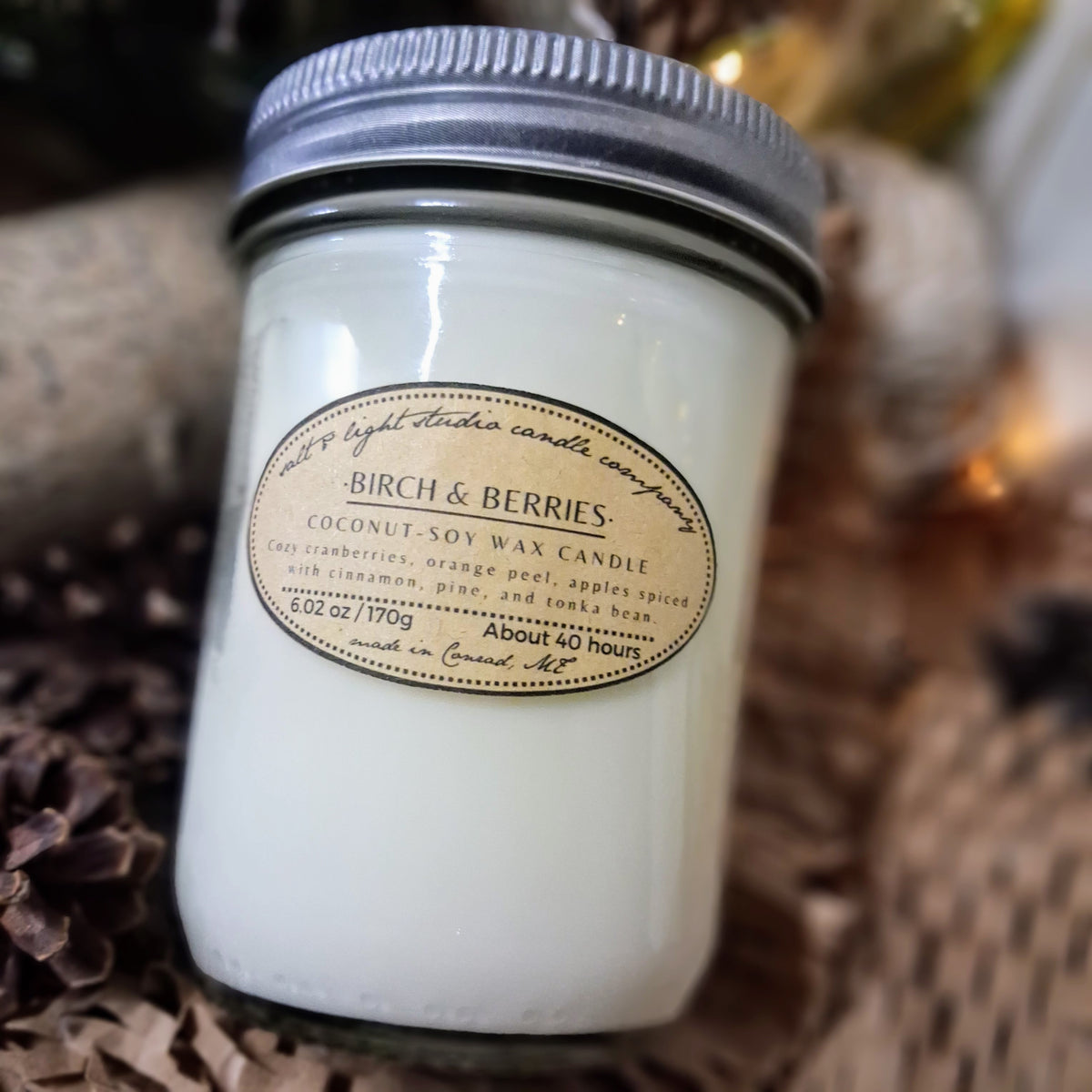 Hand Poured Coconut Soy Candles - Natural, Non-Toxic, 40 Hours Burn Time