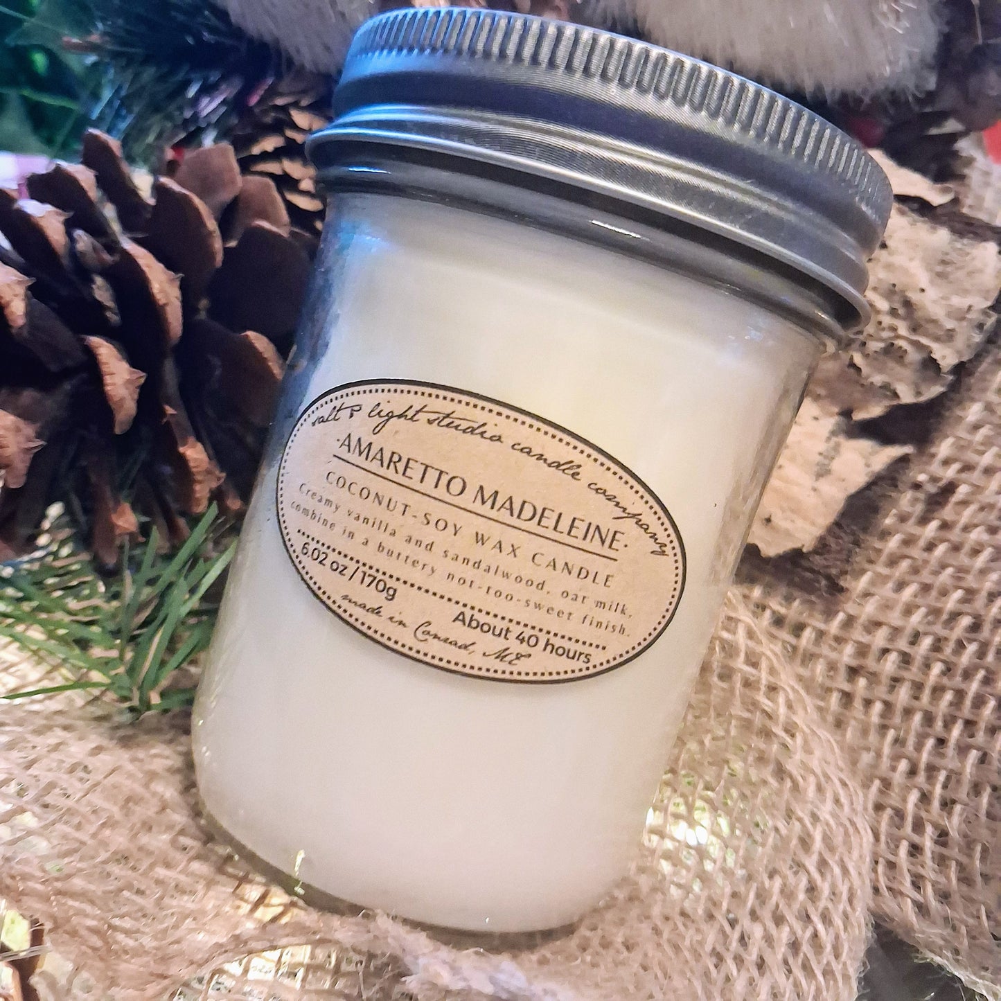 Hand Poured Coconut Soy Candles - Natural, Non-Toxic, 40 Hours Burn Time