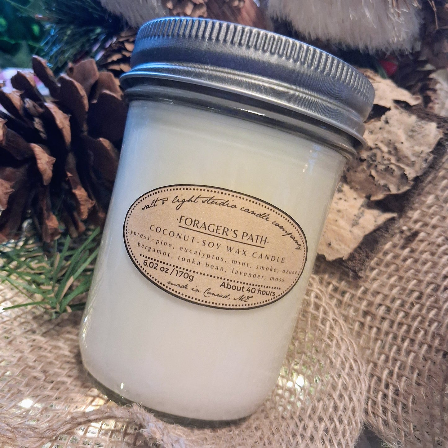 Hand Poured Coconut Soy Candles - Natural, Non-Toxic, 40 Hours Burn Time