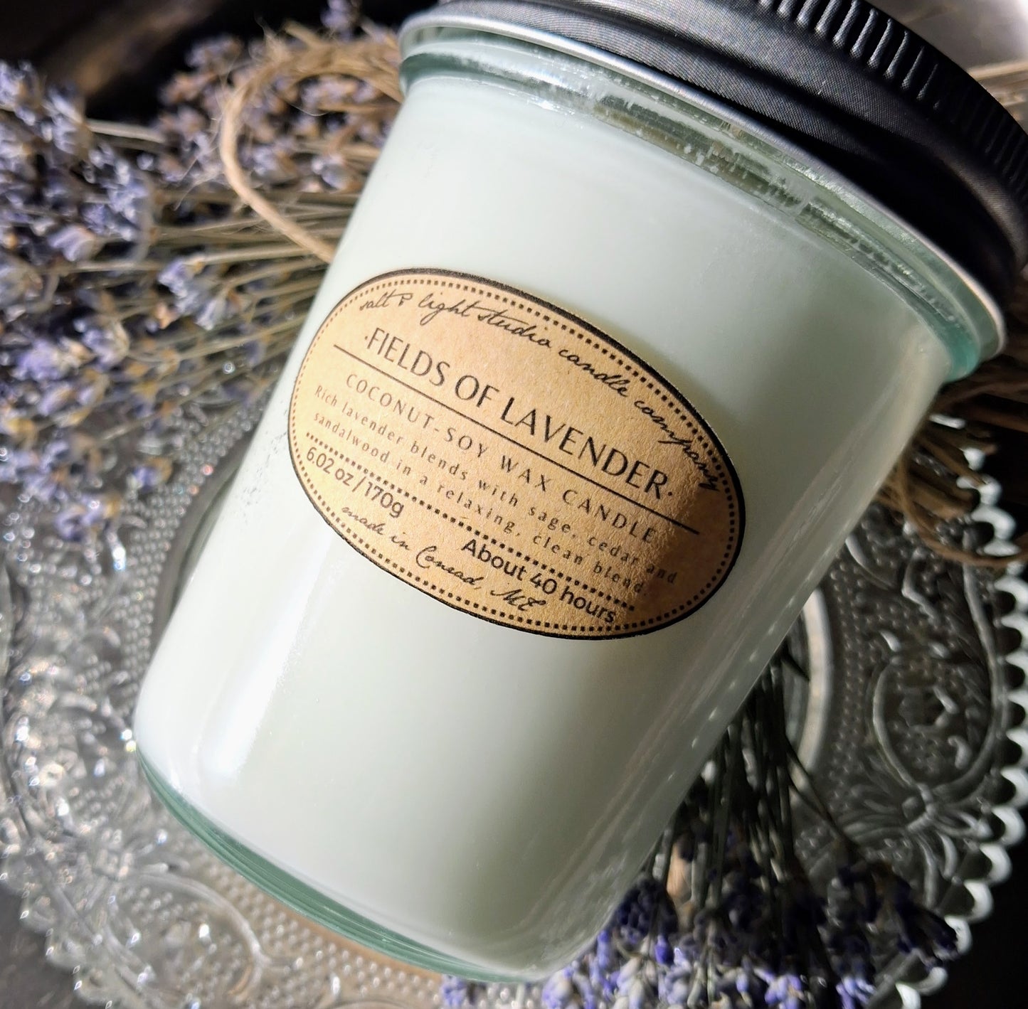 Hand Poured Coconut Soy Candles - Natural, Non-Toxic, 40 Hours Burn Time