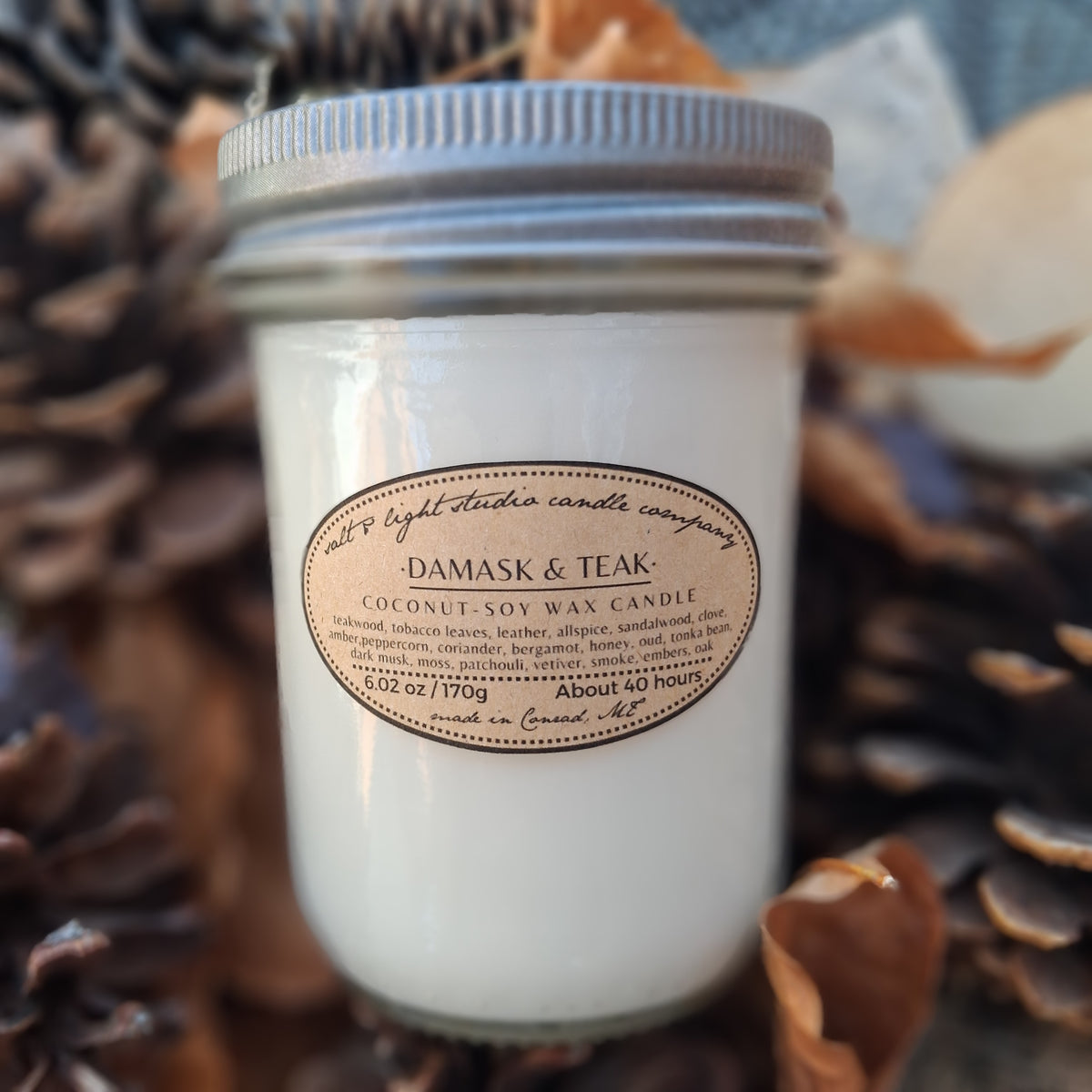 Hand Poured Coconut Soy Candles - Natural, Non-Toxic, 40 Hours Burn Time
