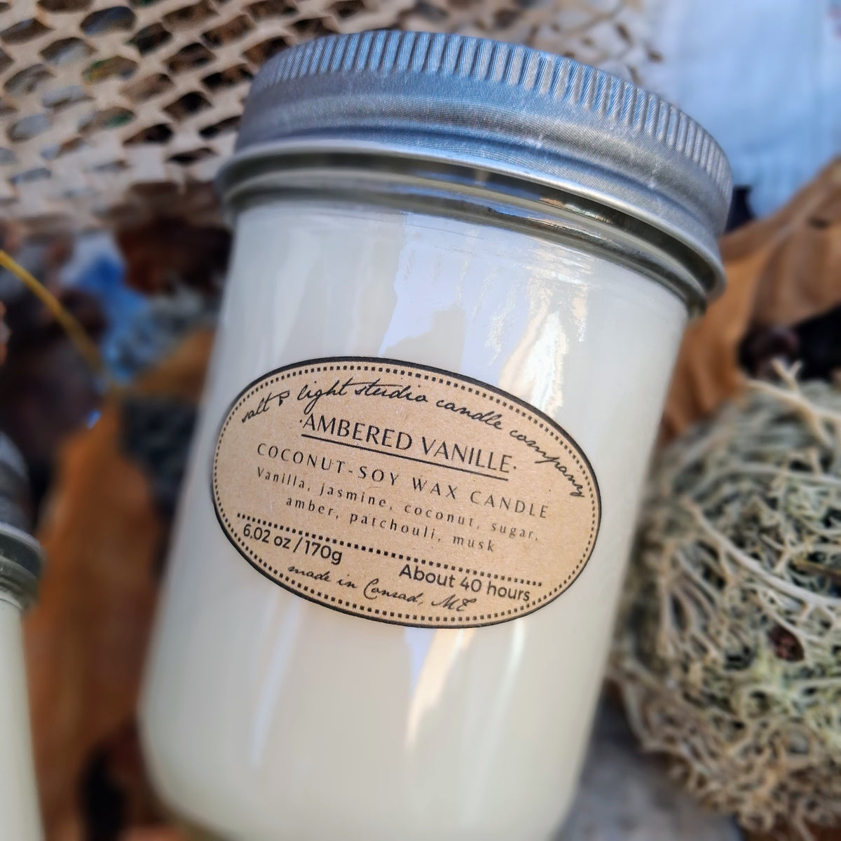 Hand Poured Coconut Soy Candles - Natural, Non-Toxic, 40 Hours Burn Time