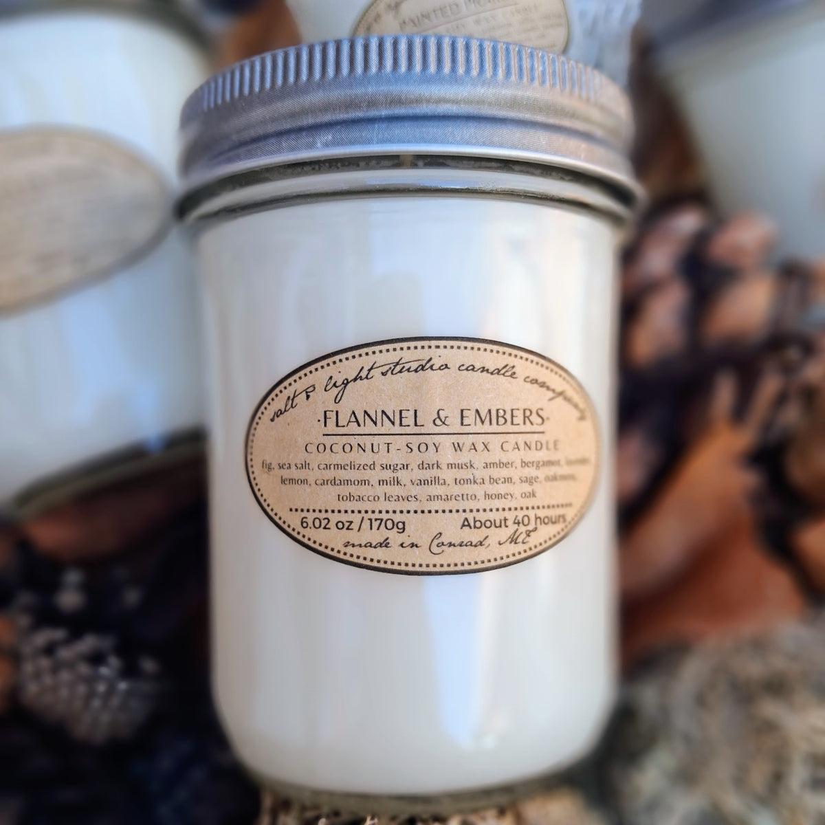 Hand Poured Coconut Soy Candles - Natural, Non-Toxic, 40 Hours Burn Time