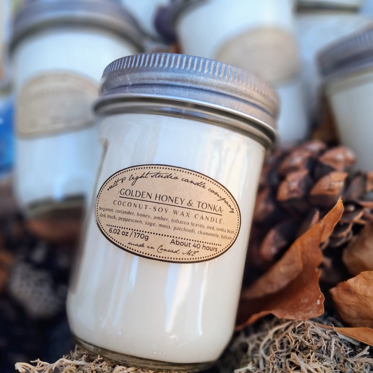 Hand Poured Coconut Soy Candles - Natural, Non-Toxic, 40 Hours Burn Time