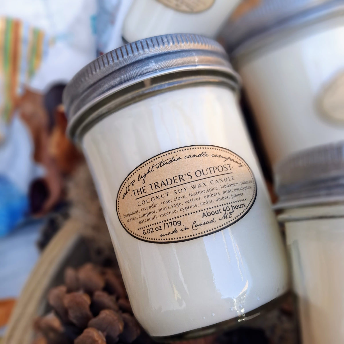 Hand Poured Coconut Soy Candles - Natural, Non-Toxic, 40 Hours Burn Time