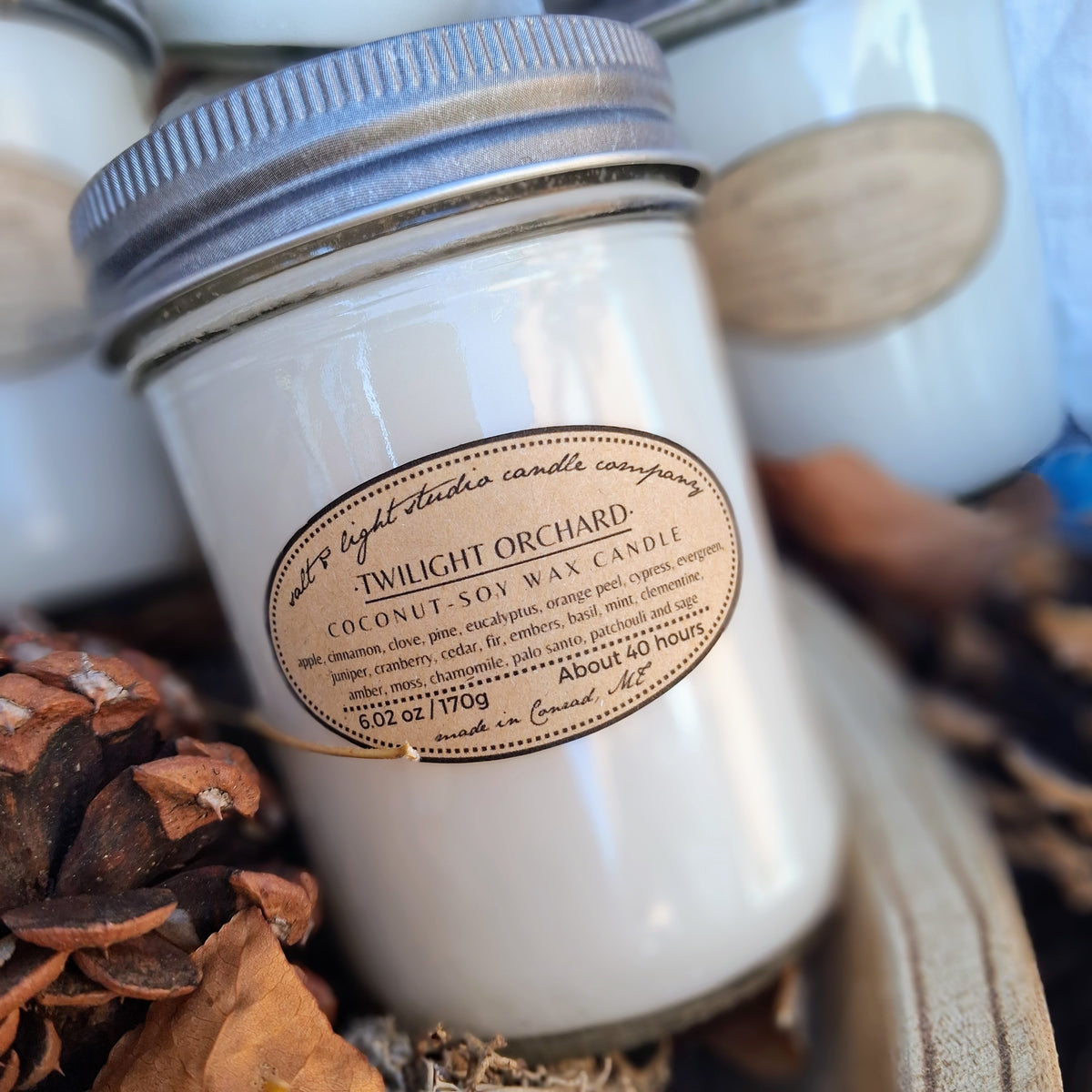 Hand Poured Coconut Soy Candles - Natural, Non-Toxic, 40 Hours Burn Time