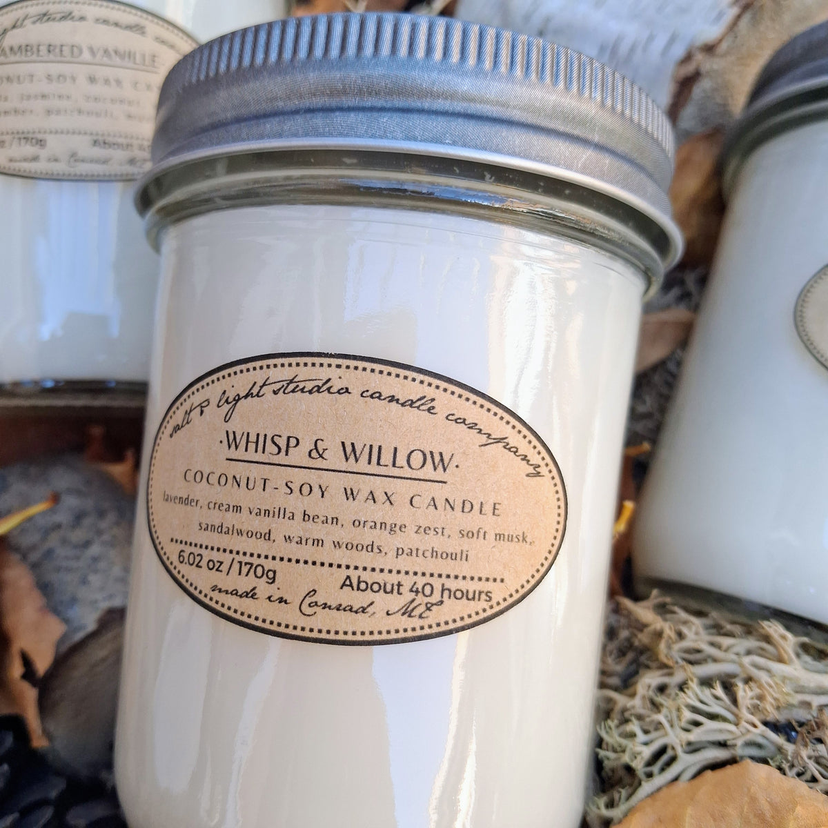 Hand Poured Coconut Soy Candles - Natural, Non-Toxic, 40 Hours Burn Time